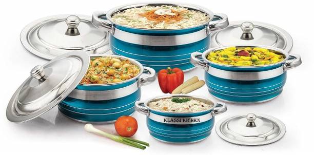 MAHAVIR Handi with lid-Glossy Finish Cookware Set