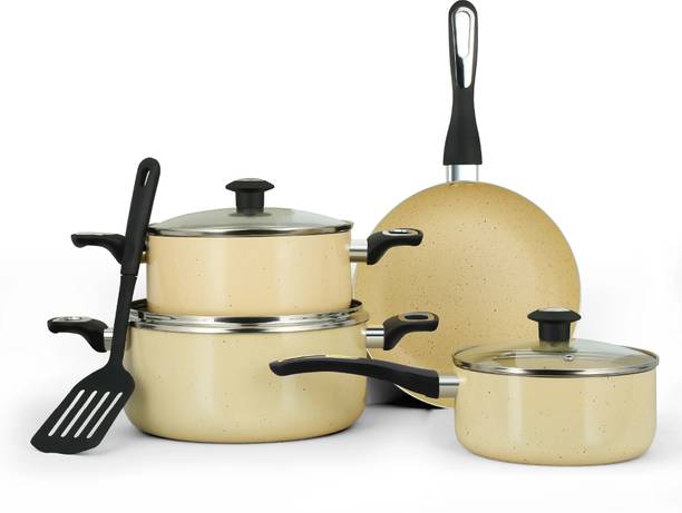 IMPEX Granite Coated Nonstick Cookware Set Beige (NCB 7108BG) कुकवेयर सेट