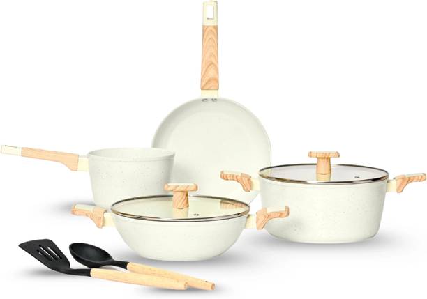 Kréme Ceracook Granite Ceramic Cookware Set of 4pcs Induction Bottom Cookware Set