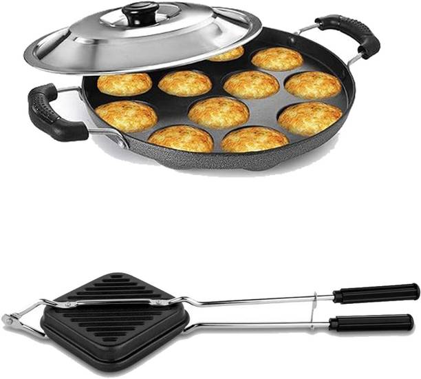 HM EVOTEK Aluminium Grill Non Stick Toast Sandwich Maker, Litti Maker | Appam Stand K6 0 W Pop Up Toaster