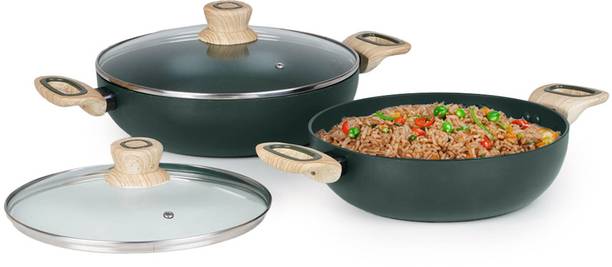 Kreme Venetia Premium Silk Cookware Set of 2pcs Induction Bottom Non-Stick Coated Cookware Set