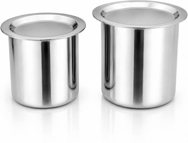 Zigso Steel Gunj with Lid, Milk & Boiling water (2200ml, 2700ml) Induction Bottom Cookware Set