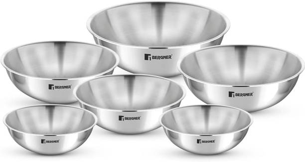 BERGNER Argent Triply Stainless Steel Set of 6 Pcs Tasra/Taslas इंडक्शन बॉटम कुकवेयर सेट