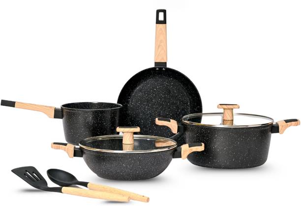 Kréme Ceracook Granite Ceramic Cookware Set of 4pcs Induction Bottom Cookware Set