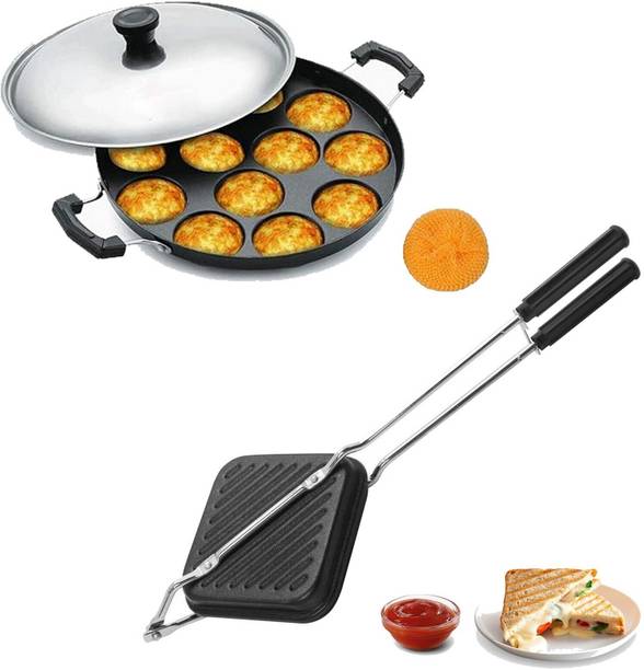 Masox Store Grill Sandwich Toaster, Gas Compatible | paniyaram pan Non Stick with Lid S0 0 W Pop Up Toaster