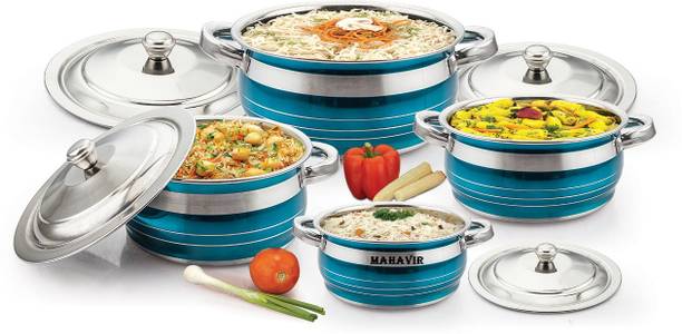 MAHAVIR Handi with lid-Glossy Finish Cookware Set