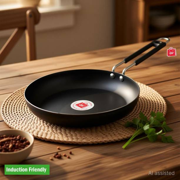 LAZYwindow Traditional Iron Fry Pan with Grip type Handle + Superise Gift Induction Bottom Cookware Set