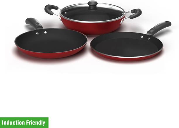 IMPEX 4 pcs Non Stick Induction Bottom Non-Stick Coated Cookware Set