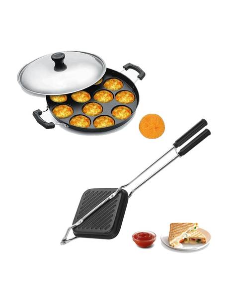 RBGIIT Gas Stove Compatible Sandwich Maker | Appam Patra with Stainless Steel Lid K1 Toast Sandwich Maker