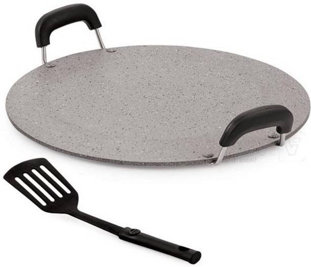 MAHAVIR 4mm Thickness Heavy Dosa Pathri Tawa 30 cm Diameter Induction Bottom Non-Stick Coated Cookware Set