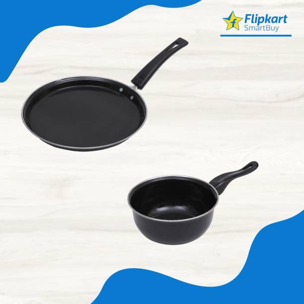 Flipkart SmartBuy Non-Stick Cookware Set - Tawa & Sauce Pan - Induction Bottom Non-Stick Coated Cookware Set