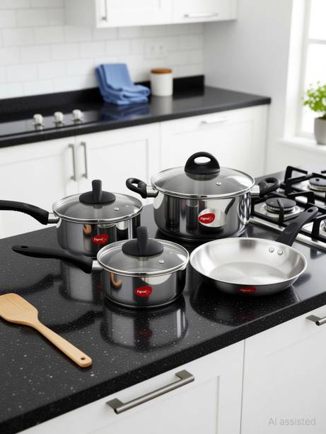 Pigeon Stainless Steel Essentials इंडक्शन बॉटम कुकवेयर सेट
