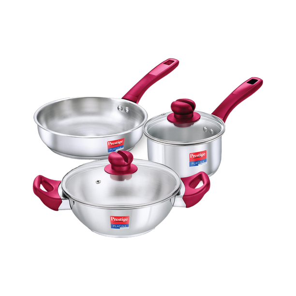 Prestige Platina Popular Induction Bottom Cookware Set