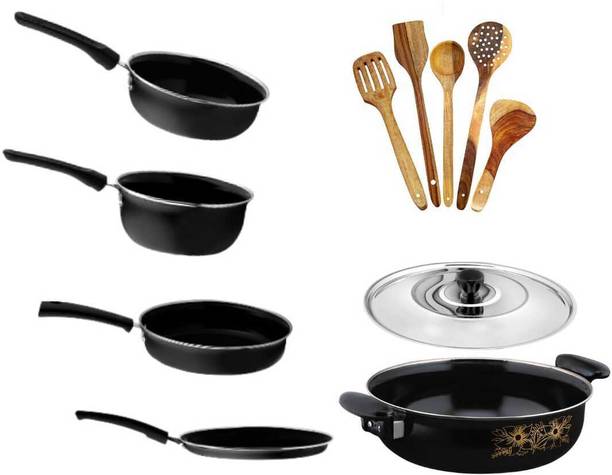 Kashvi Best Kitchen Cookware Combo Induction Bottom Non-Stick Coated Cookware Set