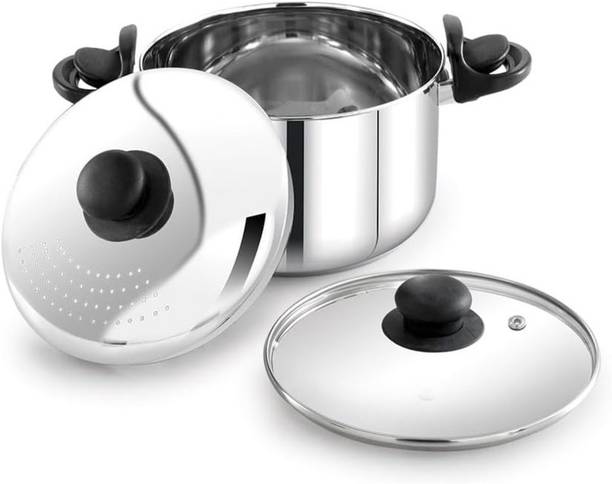 Ginara Stainless Steel Strainer ,Lift & Lock Handle Pasta/Rice -2 Years Warranty कुकवेयर सेट