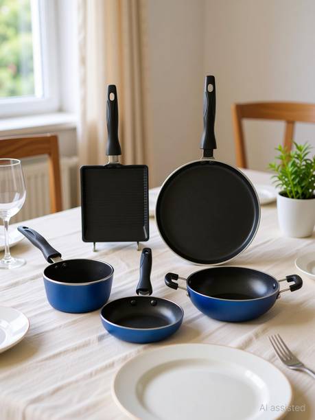 VINOD Non-Stick Petit 5 Pcs Mini Cookware Set with 3 Layer कुकवेयर सेट