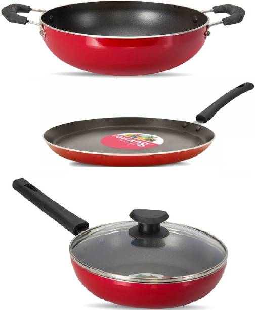 NAVRANG INDUCTION 4PCS COMBO SET Induction Bottom Non-Stick Coated Cookware Set