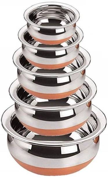 MITHALI Copper Base Handi with Lid / Urli Set Cookware Set