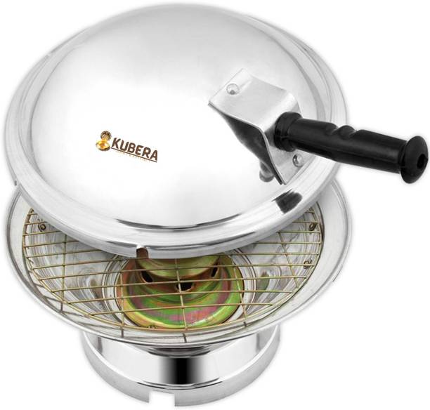 kubera KUBERA Aluminum Tandoor Bati Maker Baking Oven, 1 Piece, Silver Gas Tandoor, Barbecue Grill Food Steamer Cookware Set ( 25 x 25 x 35 cm,) Cookware Set (Aluminium, 1 - Piece) Induction Bottom Non-Stick Coated Cookware Set