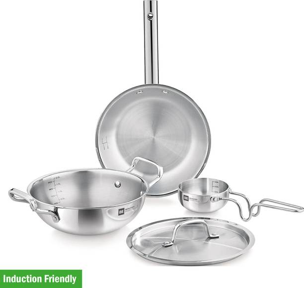 BERGNER BE Bergner Essentials Triply 4 Pieces इंडक्शन बॉटम कुकवेयर सेट