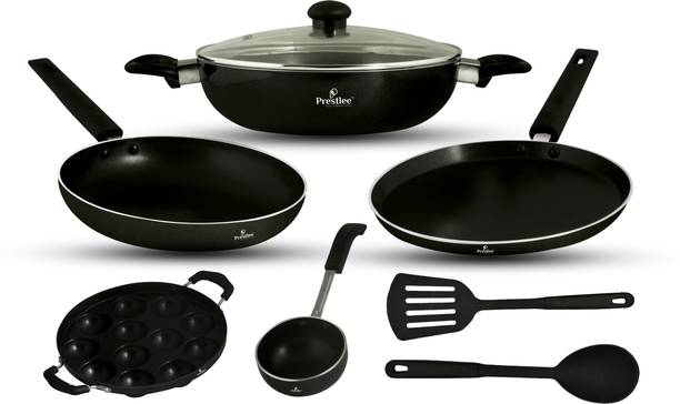 Prestlee Nonstick Tawa / Flat Tawa / Dosa Tawa Combo Non-Stick Coated Cookware Set