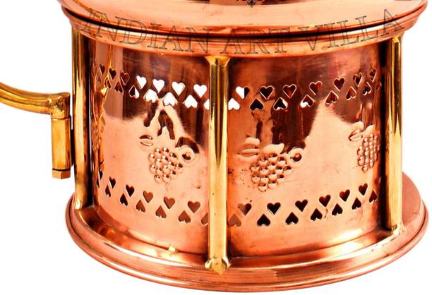 IndianArtVilla Steel Copper Sigdi Stand 0 L Round Chafing Dish