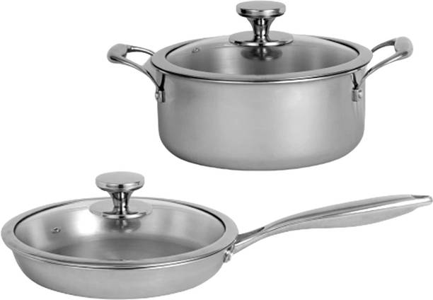 NIRLON Platinum Triply Stainless Steel Cookware Combo Set Induction Bottom Non-Stick Coated Cookware Set
