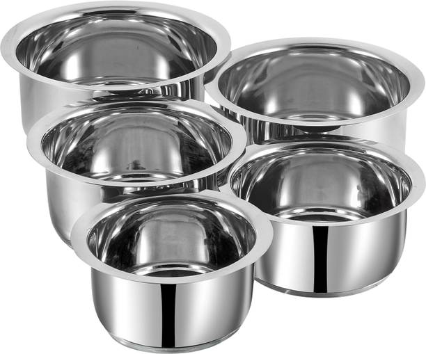 VINOD 5 Pcs Stainless Steel Tope Set Without lid कुकवेयर सेट
