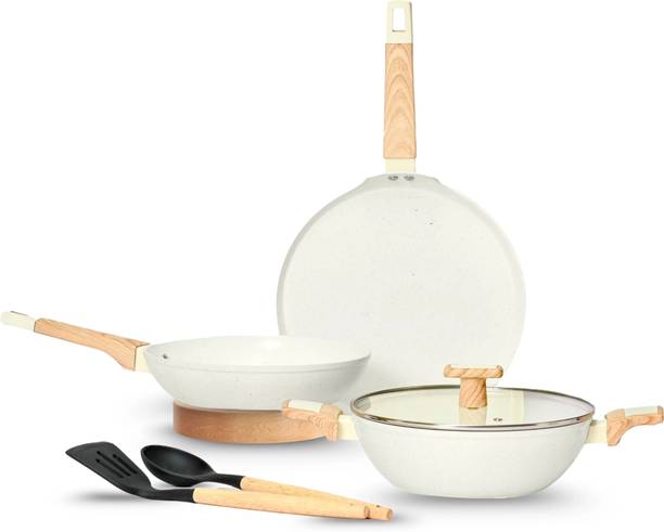 Kréme Ceracook Granite Ceramic Cookware Set of 3pcs Induction Bottom Cookware Set
