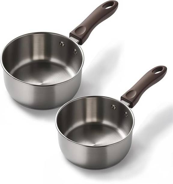VINOD Stainless Steel Saucepan Set of 2 (1L & 1.8L) | SAS Bottom इंडक्शन बॉटम कुकवेयर सेट