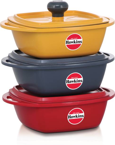 Hawkins Kitchen Gift Pack 2023 (23DGP) 750 ml Die Cast Mini Casseroles कुकवेयर सेट