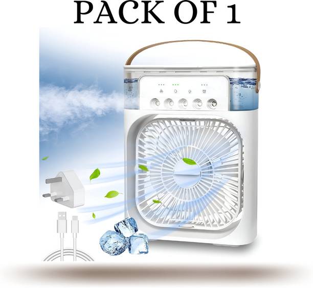 Shree shyam enterprises Mini Rechargeable AC for office home mist function Mini Rechargeable USB Fan With Mist Spray With LED Light Mini AC for Home USB Fan