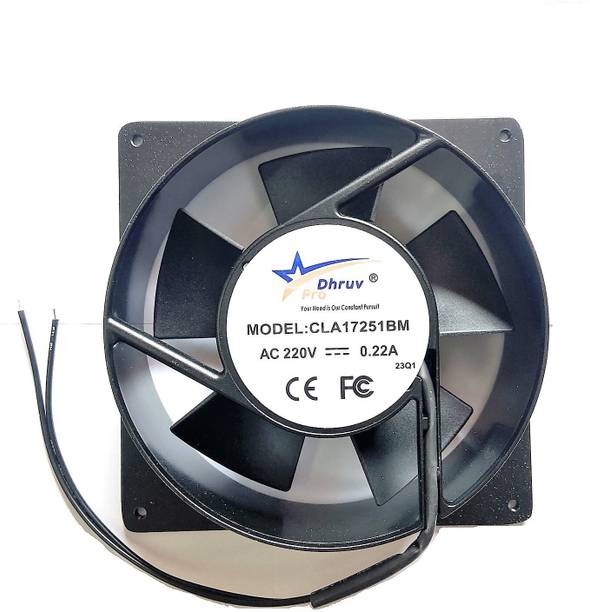 DHRUV-PRO 6-inch Round+Square 17251 220V AC Metal Body or Blade Cooling Exhaust Fan Cooling Fan Cabinet Cooler