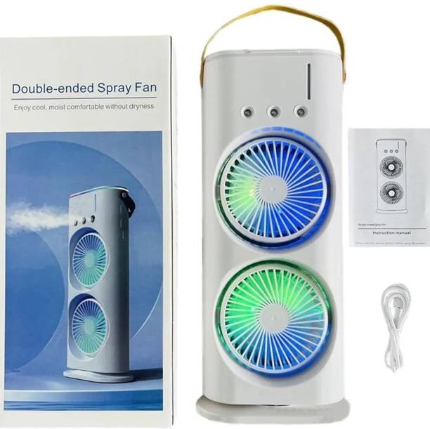 FLAMPER Portable Cooler| RGB LED Light Double Fan Mist Spray USB Cooler with Remote Cooler