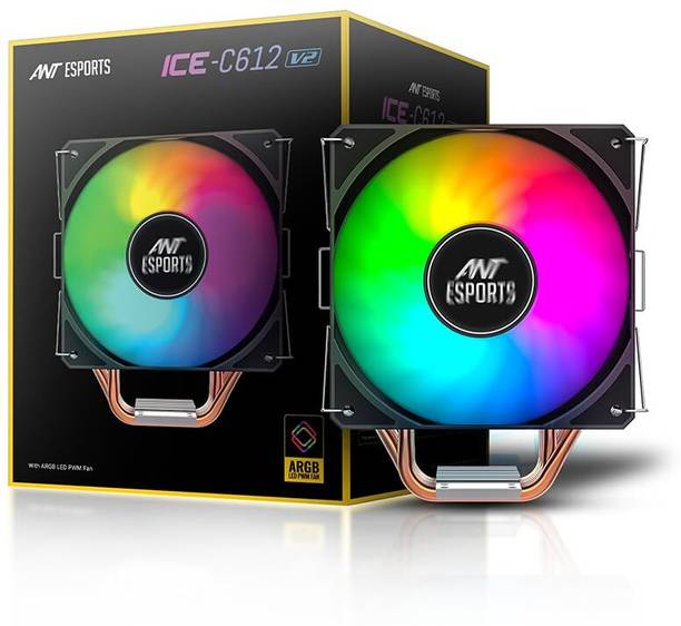 Ant Esports ICE-C612 V2 ARGB CPU Cooler Fan with Heat Sinks Processor Cooler
