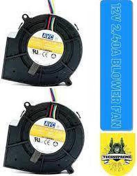 Electronic Spices 12v 2.40a Blower Fan 97*97*33mm Turbine Double Ball bearing Fan (Pack of 2) Cooler
