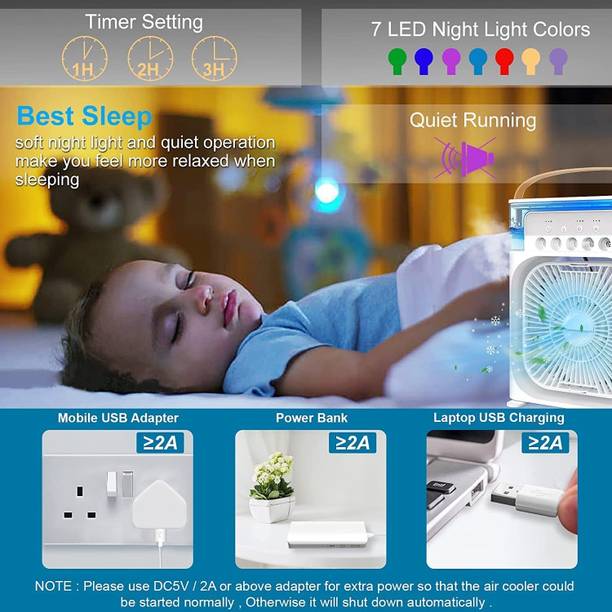 TECHEL 24x7 eMall Big Portable Mist Fan, Cooling Fan ZXC17 24x7 eMall Big Portable Mist Fan, Cooling Fan ZXC17 USB Air Cooler