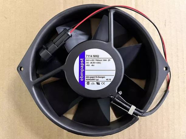 Enormity EBM 7114 NHU Axial Fan 24V-790mA 19W Air Cooling Fan 3350 RPM 150*38mm Metal Fan with Heat Sinks All in one Cooler