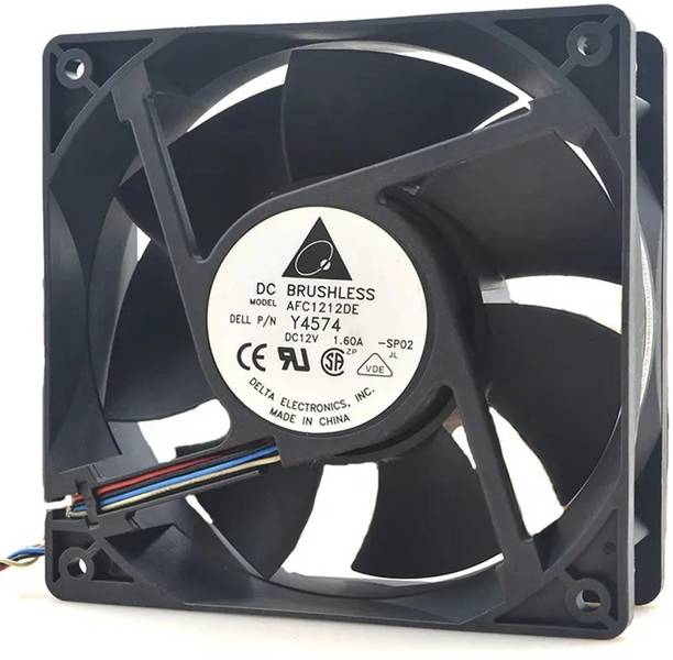 Electronic Spices Delta AFC1212DE 120X120X38mm 12V DC 1.6A 154.5CFM Large AirVolume Sleeve Bearing Cooling Fan All in one Cooler