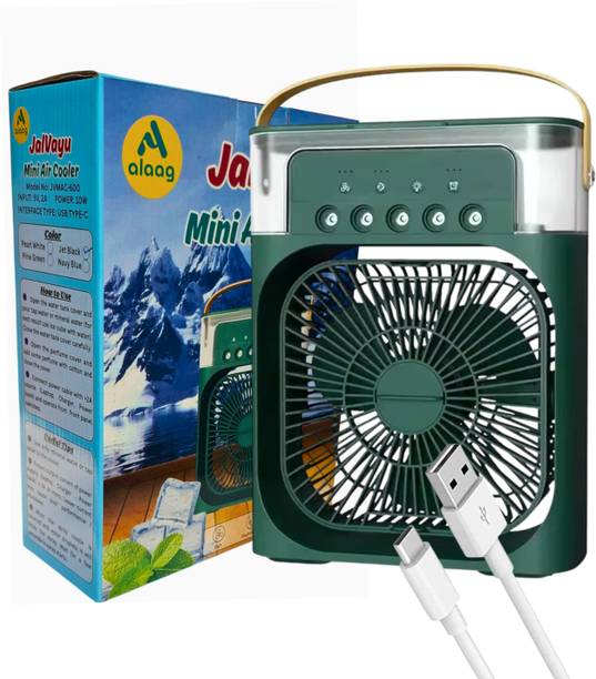 ALAAG JalVayu Mini Air Cooler for room, portable fan, Humidifier, 7 colors LED,3 timer USB Air Cooler, USB Fan, USB Humidifier, USB Air Freshener