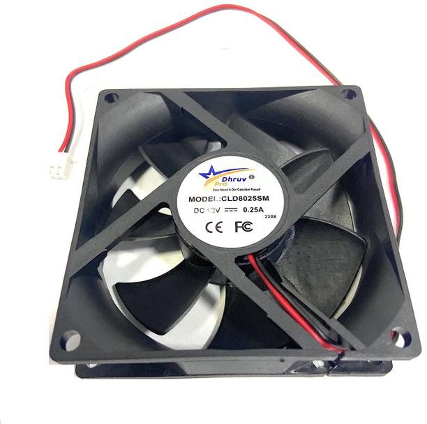DHRUV-PRO 12V 80x80x25-MM, 3inch 2800-RPM 12V Cooling Cabinet Fan Square Cooler