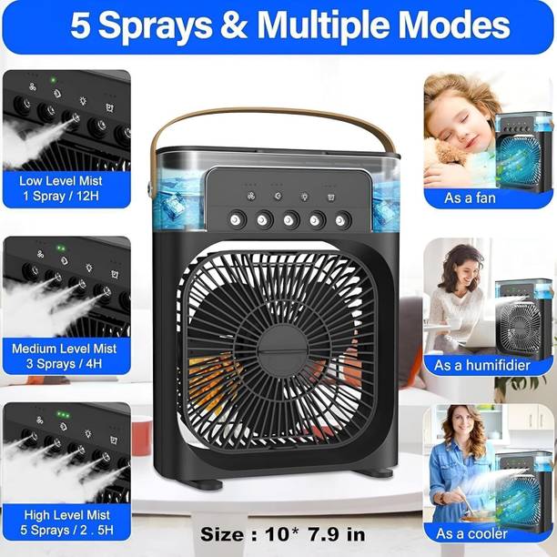Hanbury Portable Double Ended Spray Fan, Cold Air, 3 Gears USB Rechargeable Mini AC II Cooling Fan All in one Cooler