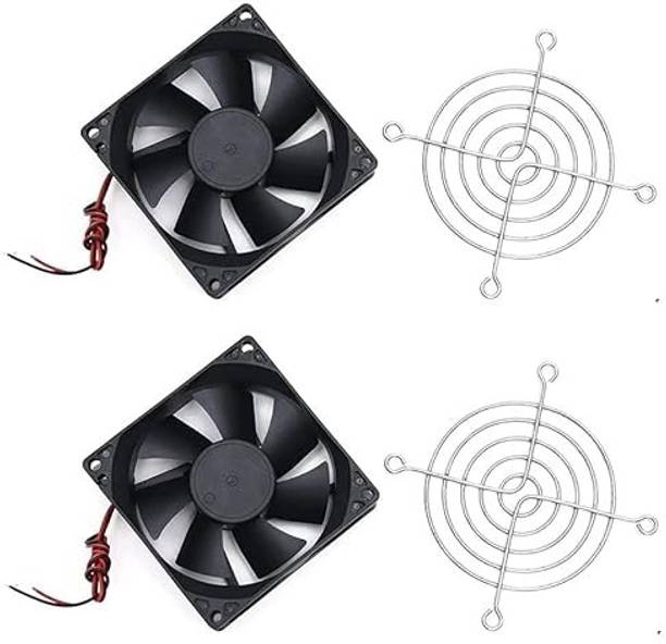 Enormity Dual Ball Bearings 3 inch 12V 2-PIN Brushless DC Cooling 80*25 Fan with Grill Cooler