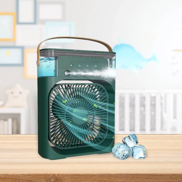 KRITAM Mini Air Cooler USB Desk Fan Personal Evaporative Cooler LED Light Cooler