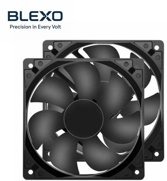 BLEXO (Pack of 2) 3 Inch 12V DC for CPU, Power Supply, Inverter, Electronics Projects, Cooling Fan Cabinet Cooler