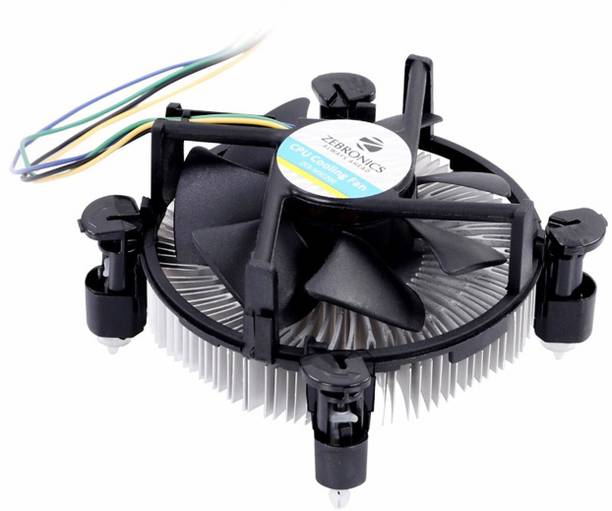 ZEBRONICS CPU Fan socket 775/1150/1155/1156 Fan with Heat Sinks Processor Cooler