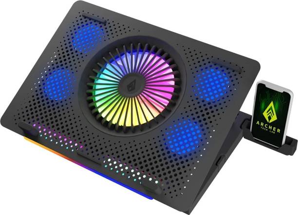 Archer Tech Lab Archer Tech Lab Squall 200 5 Fan Ergonomic Cooling Pad with Adjustable Height (Black)