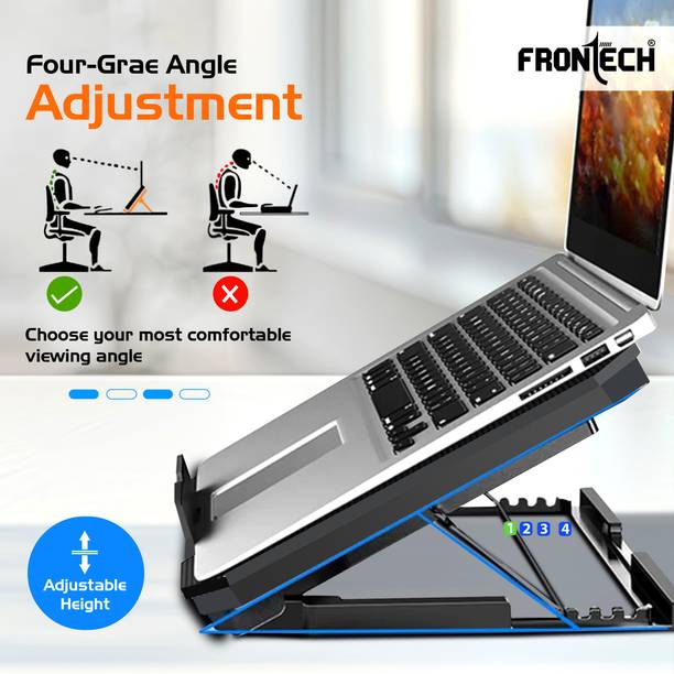 Frontech Laptop USB Cooling Pad with 2 X 120 mm LED Fan| Built in Mobile Stand (CP-0007) 2 Fan Cooling Pad