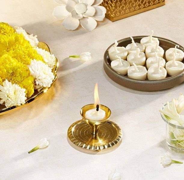 MADHURAM FASHION WHITE COW DIVINE GHEE BATTI 100 Pcs for puja 30 minutes burning time Cotton Wick
