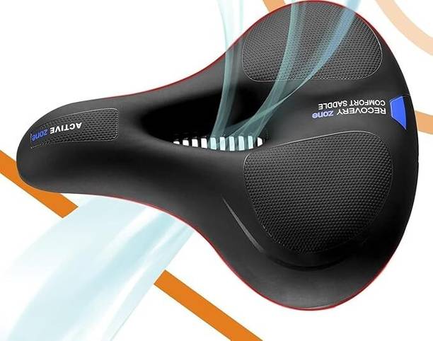 PRO365 Memory Foam Bicycle SaddleCushionWaterproof Breathable with Red Reflective Strip Saddle Cover Free Size